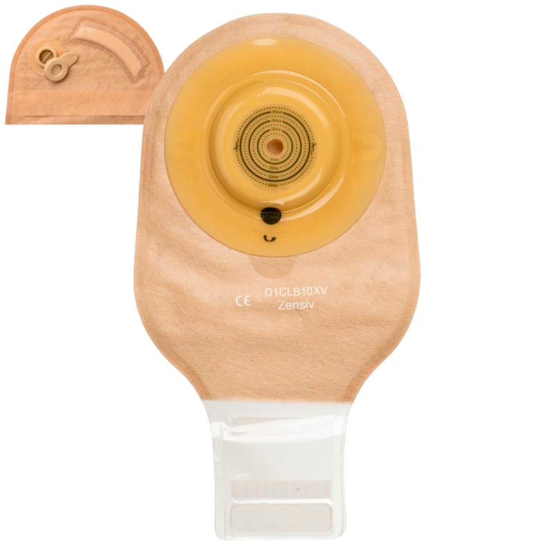 D1CLB10XV Калоприймач Зенсів однокомп.відкритий, з конвексною пластиною, непрозор.з фільтром, з огляд.вікном, з вентиляц.отвор, закрив. на липучку ОДВ 10-45 mm